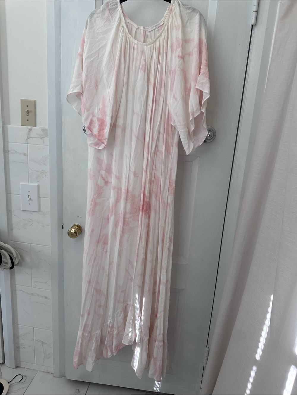 Olivaceous Cream Dress with Soft Pink Accents
